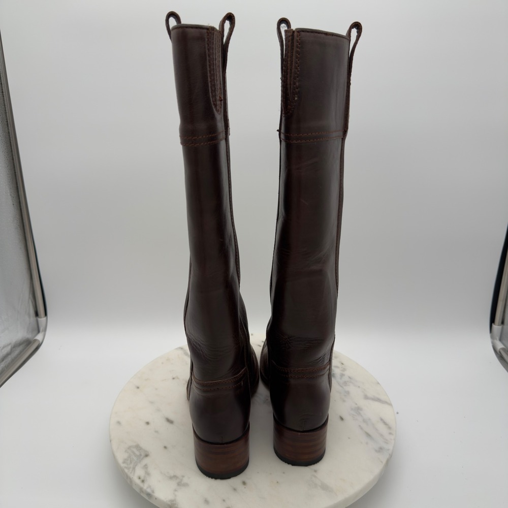 Sendra Tall Riding Boots Womens 6.5 Brown Leather Knee High Block Heel‎ 7457 - Picture 7 of 12